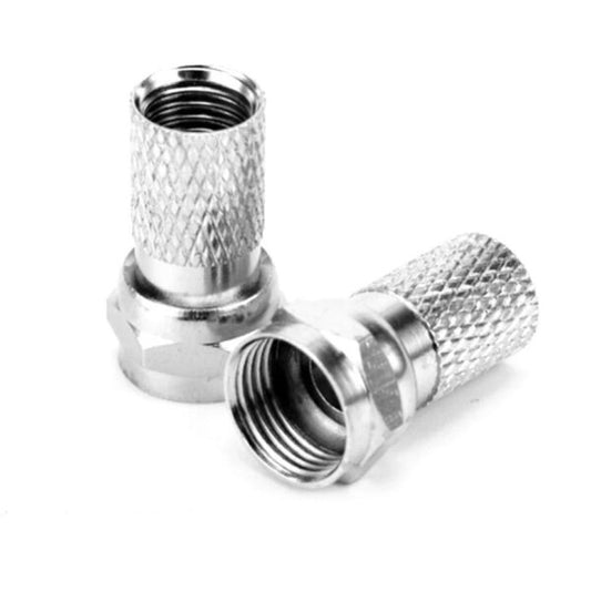 Copper Twist On RG6 F Type Coaxial Cable Connector Plug Connector For TV Satellite Antenna