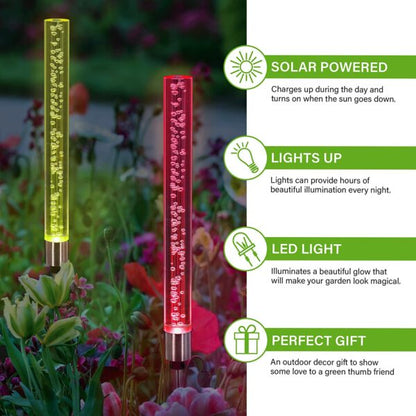FA-LC35 Solar Powered Acrylic Bubble Column RGB Light 2pcs