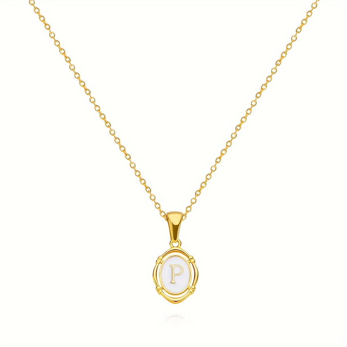 1pc 201 Stainless Steel A Z Alphabet Fashion Simple Initial Necklace  14K Gold Plated  for Ladies  Teenage Girls  Friend  Graduation Gift
