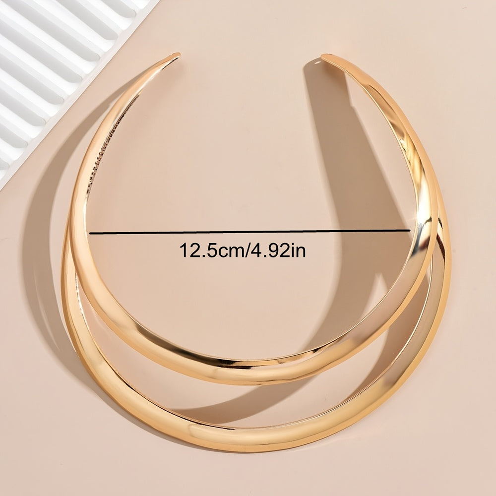 An elegant  sexy  luxurious and exaggerated double layer iron smooth Women's neck collar  eye catching trendy collar for banquets  parties  festivals  streets and daily life