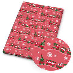 1 Roll Extra Long Christmas Fabric Roll   Large 149.86x49.99cm Red & Pink Holiday Party Decorations with HO HO Text  Snowflakes  Holly  Bows   Pre Cut Crafting Cloth for DIY Tablecloths  Gift Wrapping  Garlands   Durable Fabric for Wreaths  Stockings  Dec