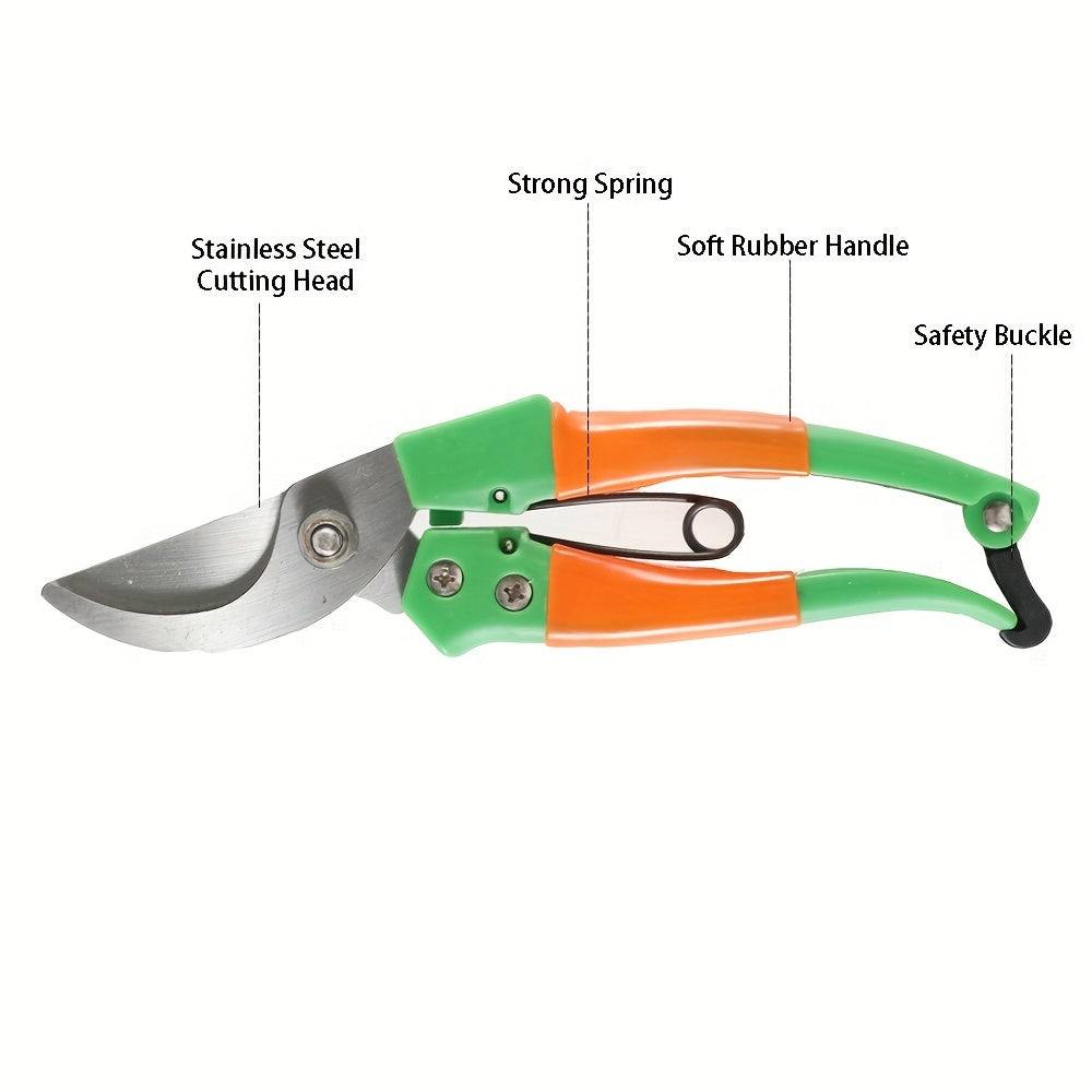 Stainless Steel Pruning Scissors Cutting Multifunctional Flower Tree Branch Bypass Garden Pruner Hand Shear Tool