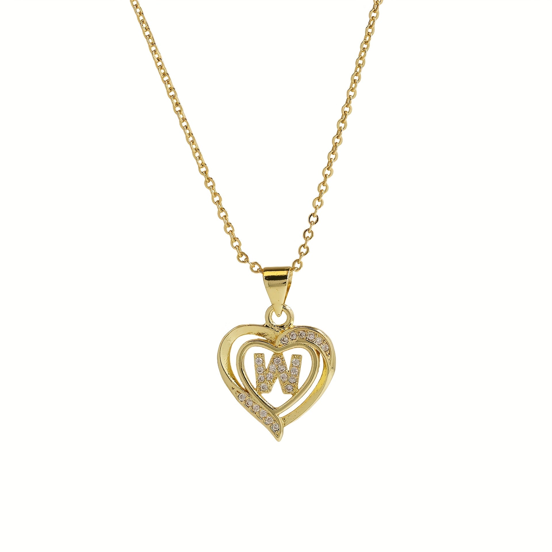 1pc 's Initial Necklace   1 Golden Plated Golden Plated Heart Pendant with A Z Letters (A Z)   Name Jewelry Gift for Wedding  Mother's Day    Elegant Golden Tone Initial Charm for Casual Attire & Special Occasions  for Teenager