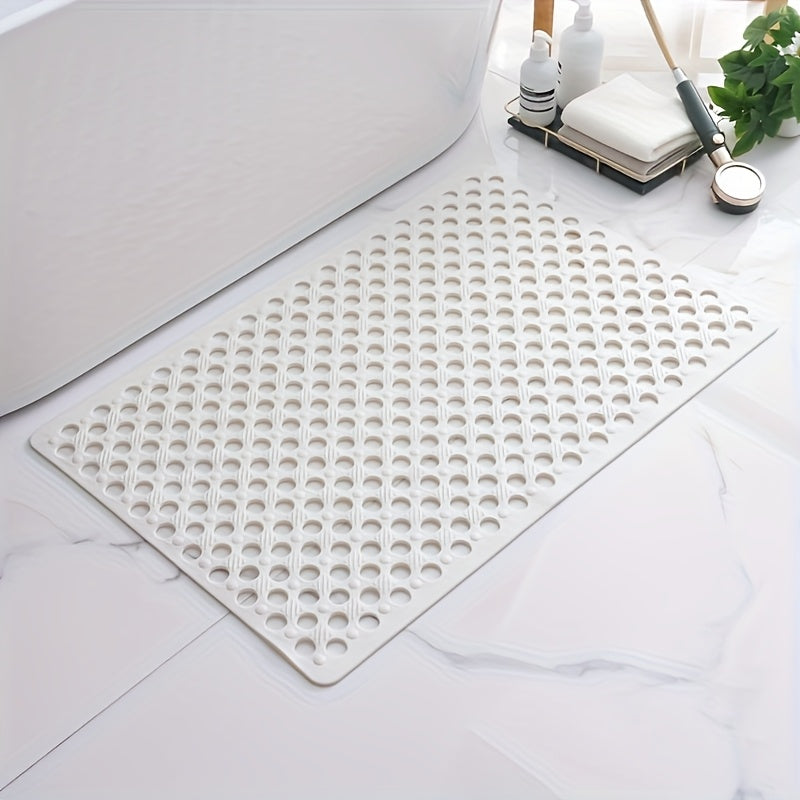 1pc   Quick Drying Anti Slip Bath Mat | Silicone Shower Mat with Circular Hole Design  Massage Ring  Suitable for Shower Rooms  Hotels  Toilets  Bathtubs