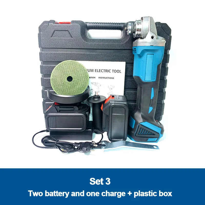 Brand Electric Tools 21V Li-ion Battery Operated Cordless Angle Grinder with Dual Battery Pack