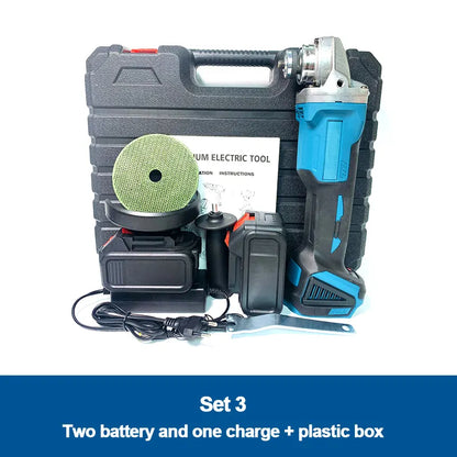 Brand Electric Tools 21V Li-ion Battery Operated Cordless Angle Grinder with Dual Battery Pack