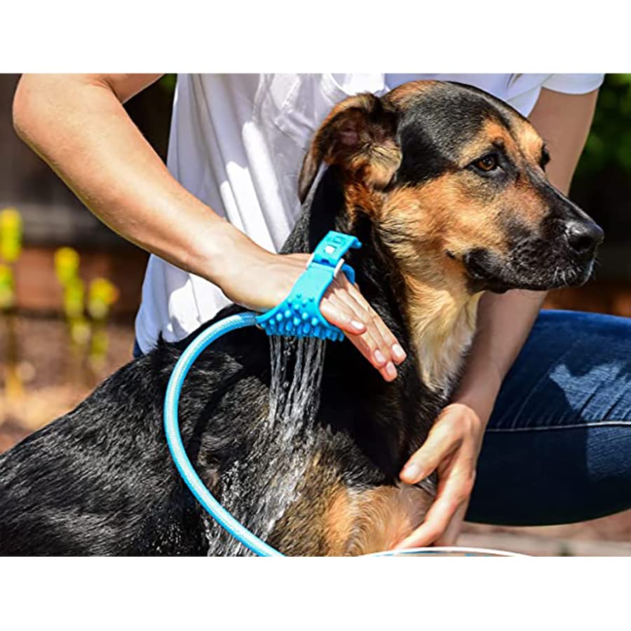 Jahan’s Premium Dog Wash Brush - Sprayer and Scrubber Tool in One - Indoor/Outdoor Dog Washing Supplies - Dog Grooming for Long and Short Haired Dogs and Cats - Dog Washing with Sprayer and Shower