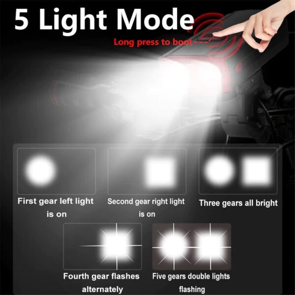 Aerbes AB-ZX06-1 Dual Light Source Wireless Code Meter Bicycle Front Light