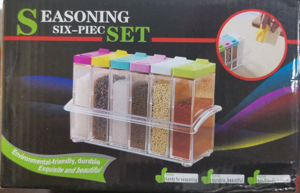 Spice Box Transparent Spice Jar Colorful Lid Seasoning Box 6Pcs/Set