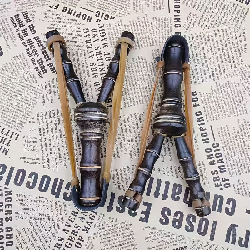 1pc Premium Solid Wood Slingshot for Hunting & Fishing   Durable Outdoor Shooting Tool with Black Rubber Bands  Red Accents  and Ergonomic Design for Enhanced Accuracy and Comfort  Hunting Equipment | Sleek Red Accents | Quality Wood Construction  Fishing