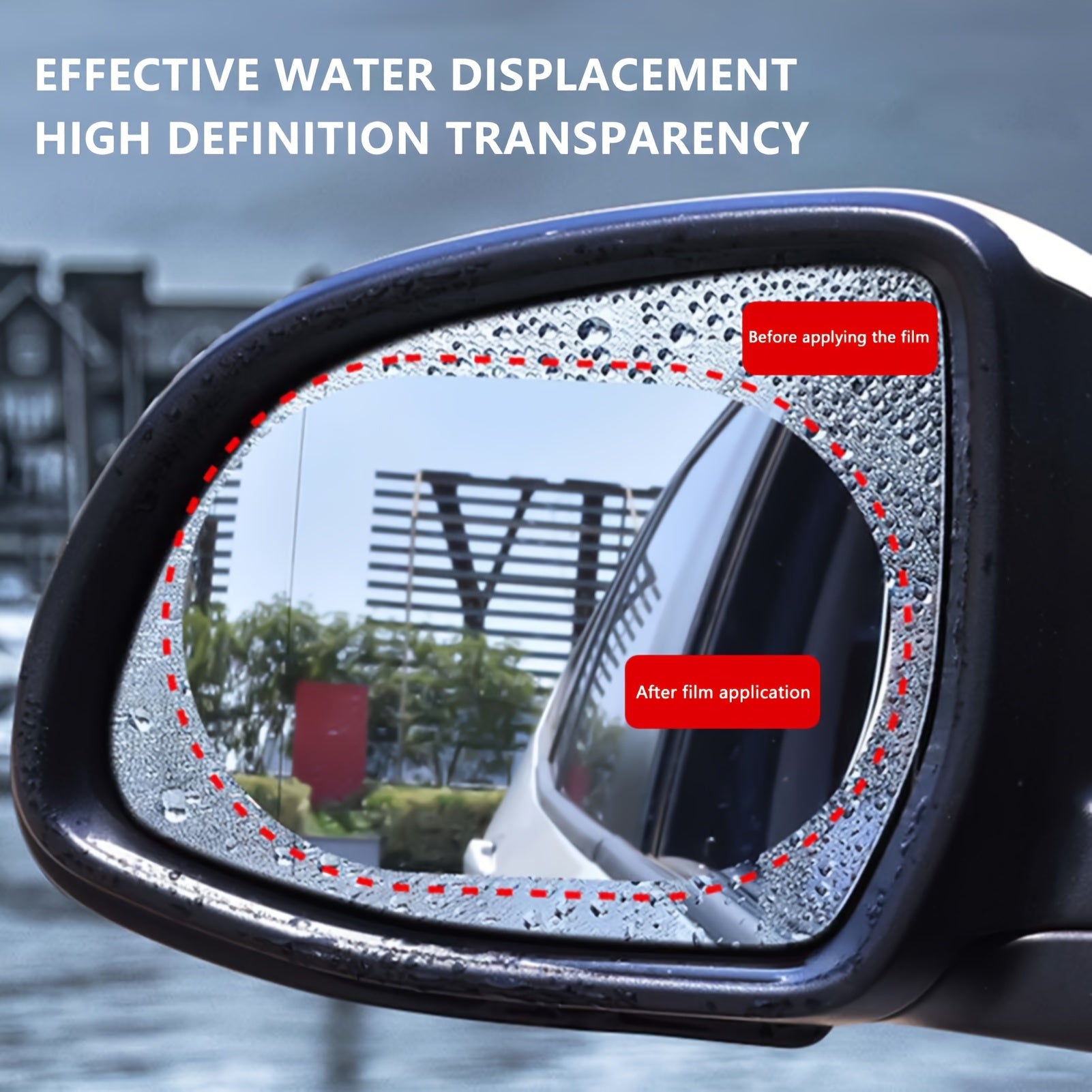 Car Rearview Mirror Windshield Sunshade Film   Universal Fit for Various Mirror Shapes   Protects from Rain And Sun