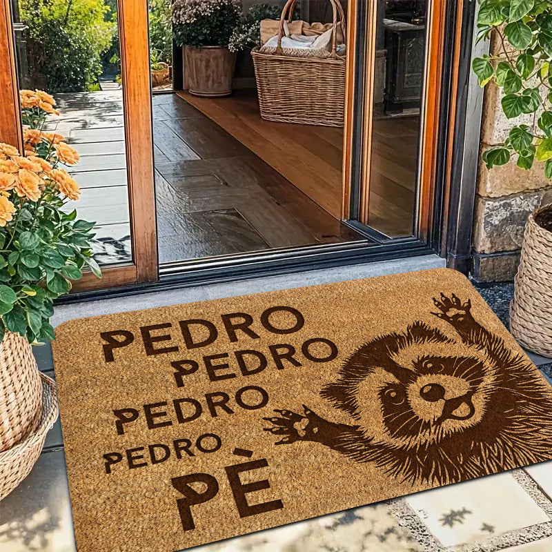 1Pc Large Raccoon Name Mat "Pedro Pedro Pedro" Spanish