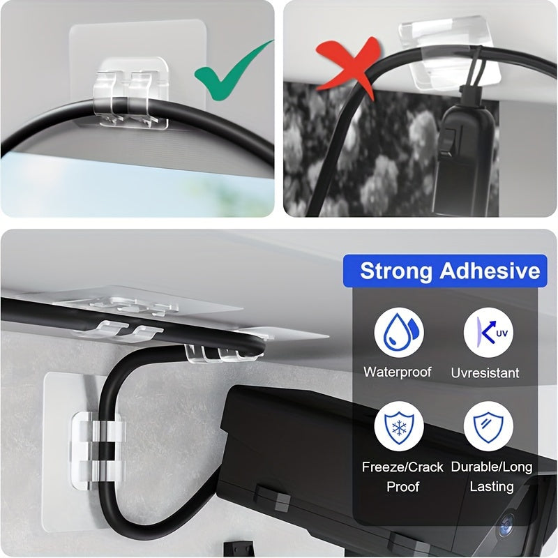 50pcs Waterproof Plastic Transparent Hanging Hook Set   Perfect for Hanging Christmas Lights  Cable ManaSynthetic Gemstoneent and Rope Organization  Suitable for Outdoor String Lights  Durable  UV Resistant Clear Self Adhesive Clips Halloween decorations