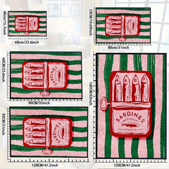 This Product Features A Sardine Can Design Mat