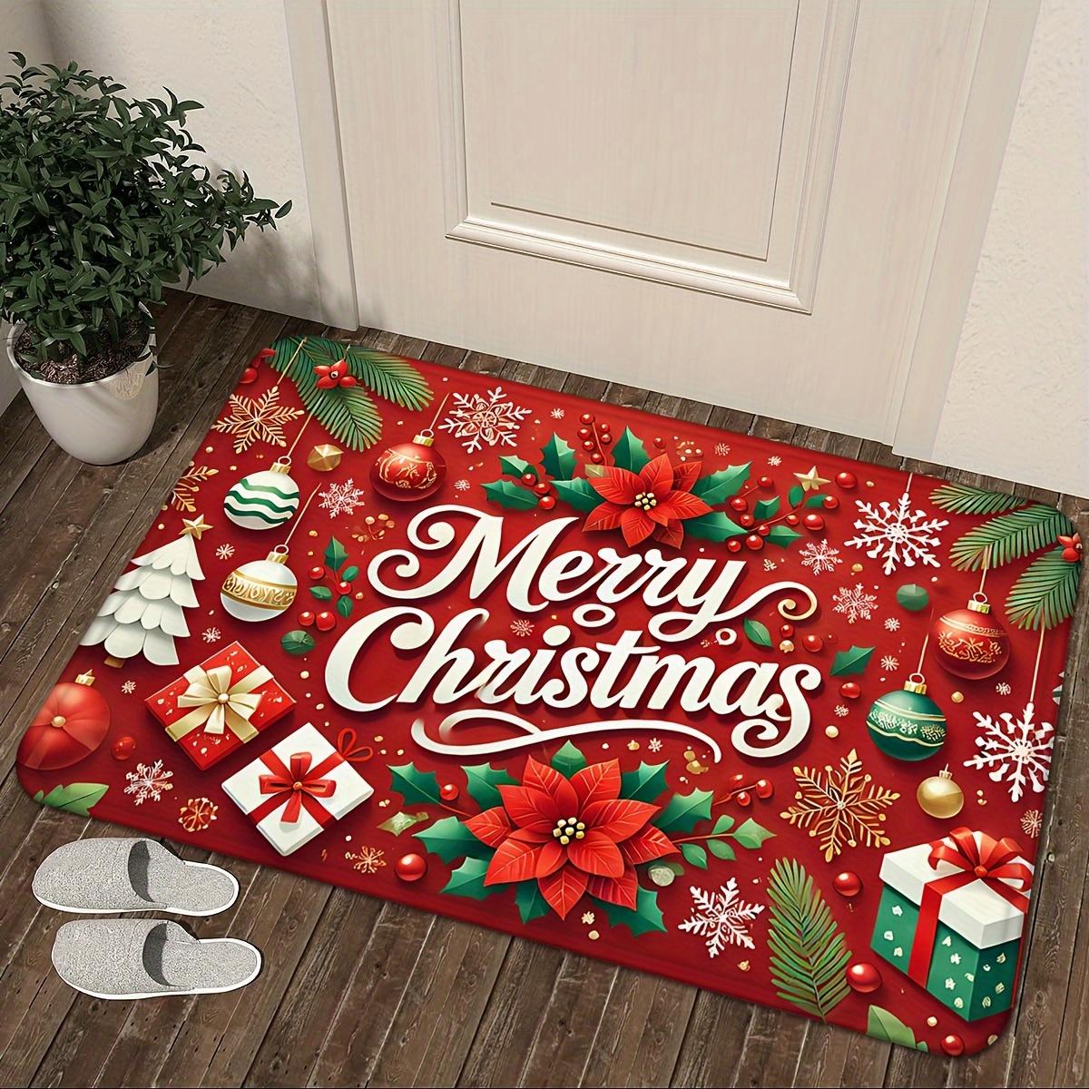 1Pc Extra Large Floor Mat Burgundy Red & Golden