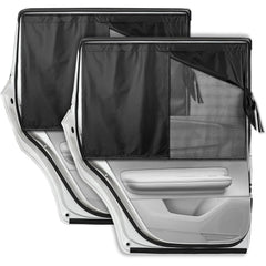 2pcs Black Car Window Shades   UV Blocking  Heat Insulating  Magnetic Privacy Curtains for Side Windows  Ideal for Camping & Outdoor Adventures  Camping Essentials | Star Pattern Design | Nonwoven Fabric