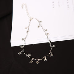 1pc Boho Simple Star Pendant Necklace for Women  Elegant Clavicle Chain  Versatile Jewelry for Daily Wear & Parties  Ramadan Gift   Iron Material  Fits All Seasons