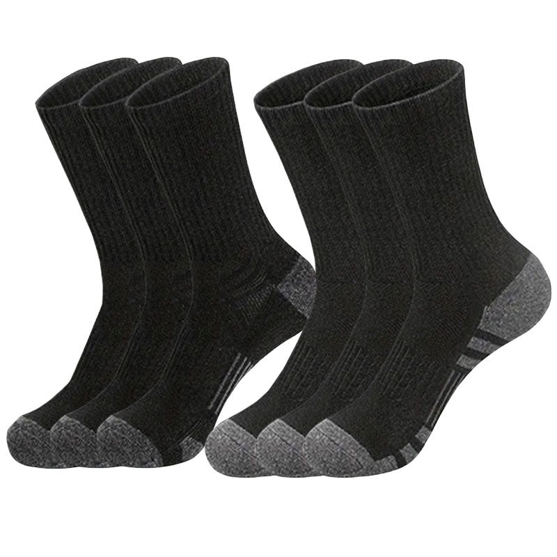 6pcs Men's Crew Socks   Breathable  Comfort Fit for Sports & Casual Wear  Solid Color Polyester