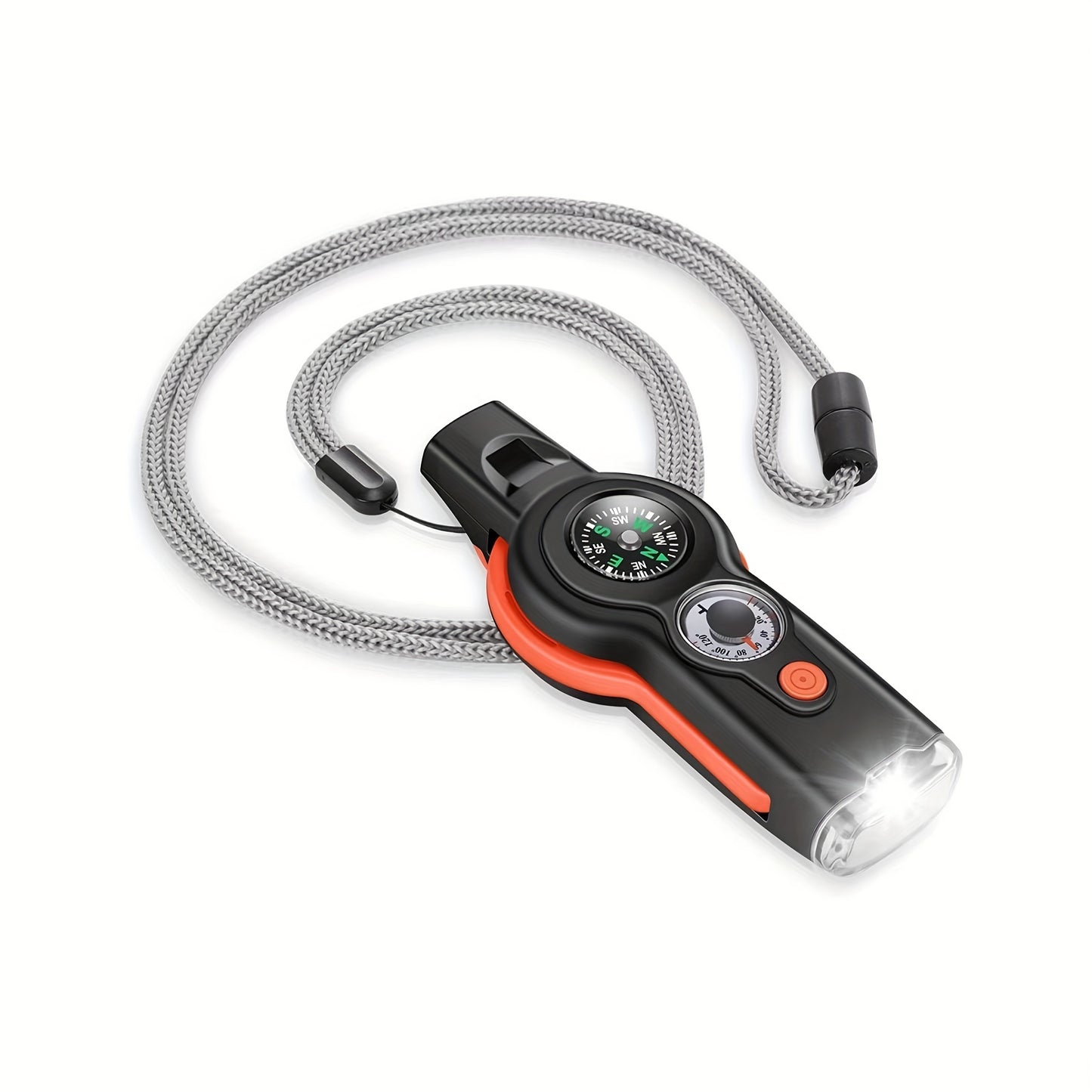 7-in-1 Emergency Survival Whistle: Outdoor Multifunctional Tool for Kayaking, Boating, Hiking, Camping, Climbing, Hunting, Fishing & Rescue Signaling