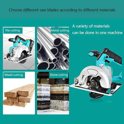 20V Electric Hand Saw, 4.0Ah Battery, 6-1/2 Inch, 1000W Saws For Woodworking with Fast Charger, 2 Blades for Wood, Plastic, Soft Metal and Tile Cuts