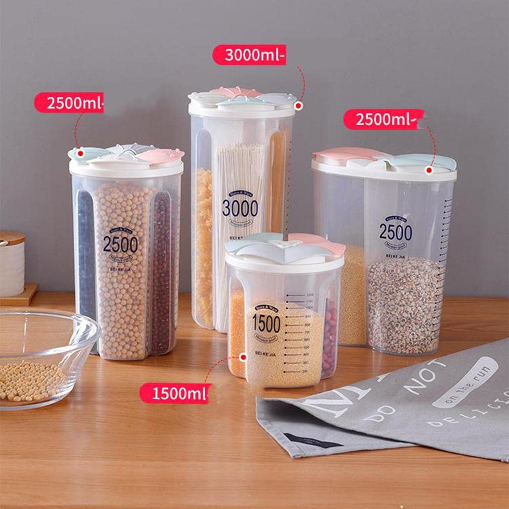 Refrigerator Miscellaneous Grains Transparent Airtight Jar Kitchen Bean Food Grade Storage Tank Divided Box