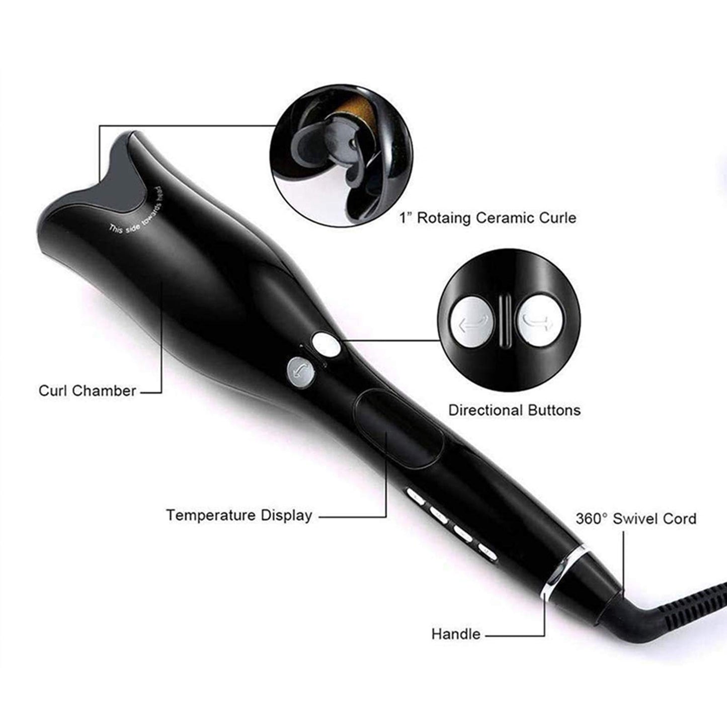 Automatic Curling Iron Air Curler Air Spin Ceramic Rotating Air Curler Air Spin N Wand Curl 1 Inch Magic Hair Curler