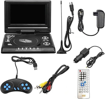 Portable DVD Player 270 Degree Rotation Screen Travel Mini DVD Playing Device Plug HD Video Player