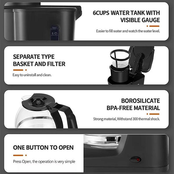 Aorlis AO-78062 Automatic Coffee Maker 650W CA-704