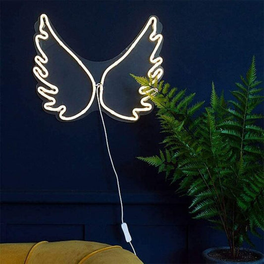 C-15-Wings USB Powered Wings Neon Lamp With Back Plate + On Off Switch