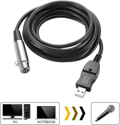 SE-L19 USB Male to 3-Pin XLR Female Cable 3M