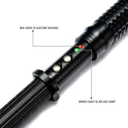 FA-HY-X10 Rechargeable Stun Gun Telescopic Baton Stick Cree LED Flashlight