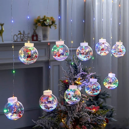 ZYF-18 RGB Ball Shaped Santa LED Fairy Curtain Light