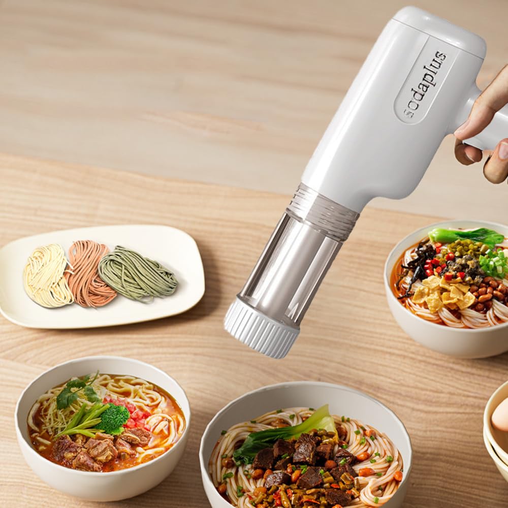 Noodle Maker Portable Electric Pasta Machine Automatic Home Wireless Pasta Machine Handheld Spaghetti Ramen Maker