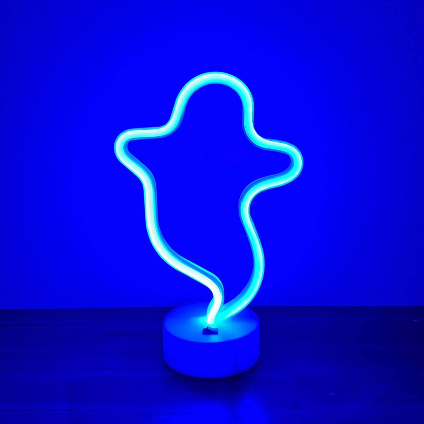 B-25 USB DC Cable Or Battery Operated Ghost Neon Lamp With Base And On/Off Switch