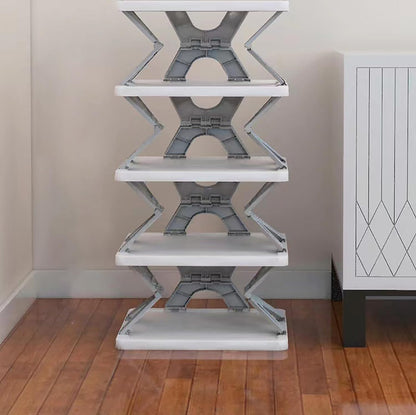 Smart Store Collapsible Shoes Stand,Shoe Tower Rack Suit for Small Spaces,Closet,Small Entryway,Easy Assembly and Stable in Structure,Corner Storage Cabinet for Saving Space