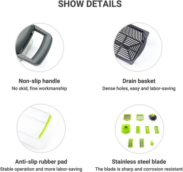 Aorlis AO-78327 Multifunctional Vegetable Cutter 9 In 1