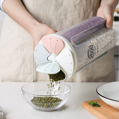 Storage Containers Food Storage Containers Set Four Grid Sealed Jar With Petals Lid Kitchen Pantry Storage Containers Set Set Of 2/3 BPA-Free storage Jars