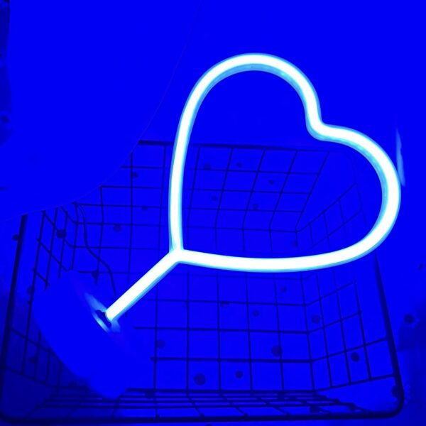 B-2 USB DC Cable Or Battery Operated Heart Neon Lamp With Base