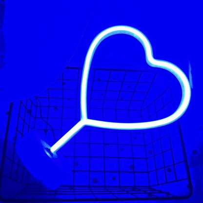 B-2 USB DC Cable Or Battery Operated Heart Neon Lamp With Base