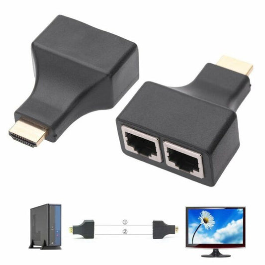 30M HDMI RJ45 CAT5e CAT6 UTP LAN Ethernet Extender HD 1080P 3D HDTV