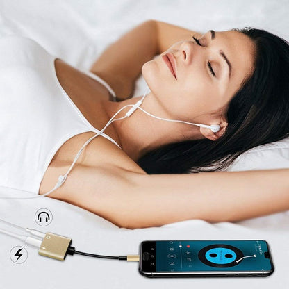 JH-020 Type C To 3.5mm + Type C Audio Adapter