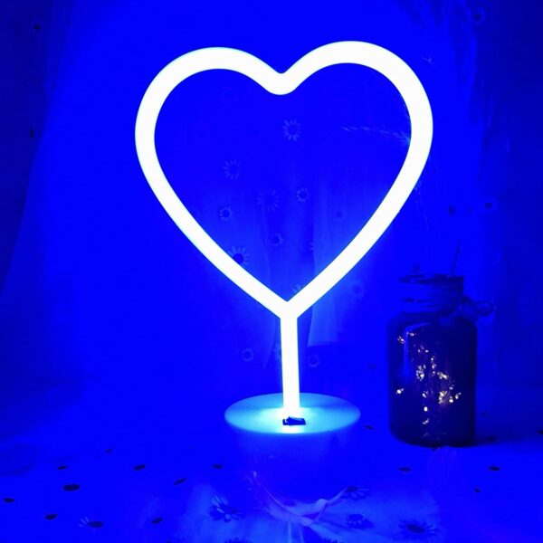 B-2 USB DC Cable Or Battery Operated Heart Neon Lamp With Base