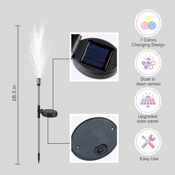 FA-LC51 7 Colour Solar Powered Triple Layer Fiber Optic Light 2pcs