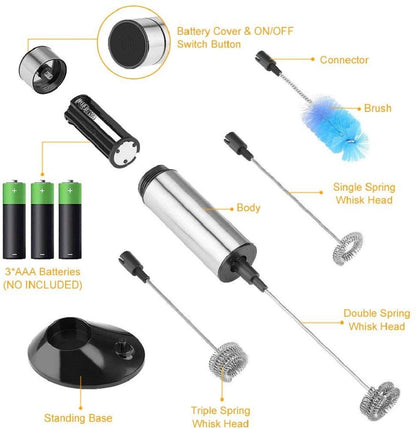 Cozy Milk Frother, Handheld Foam Maker, Portable Drink Mixer Stainless Stee