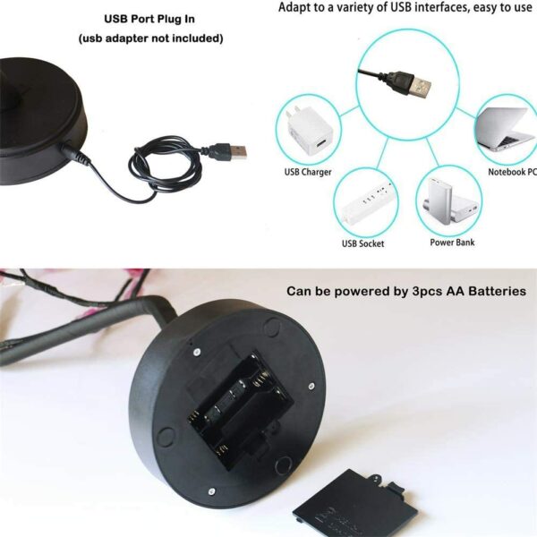 D-5 36 LED Cherry Blossom Tree Lamp With Base DC USB / Battery Operated