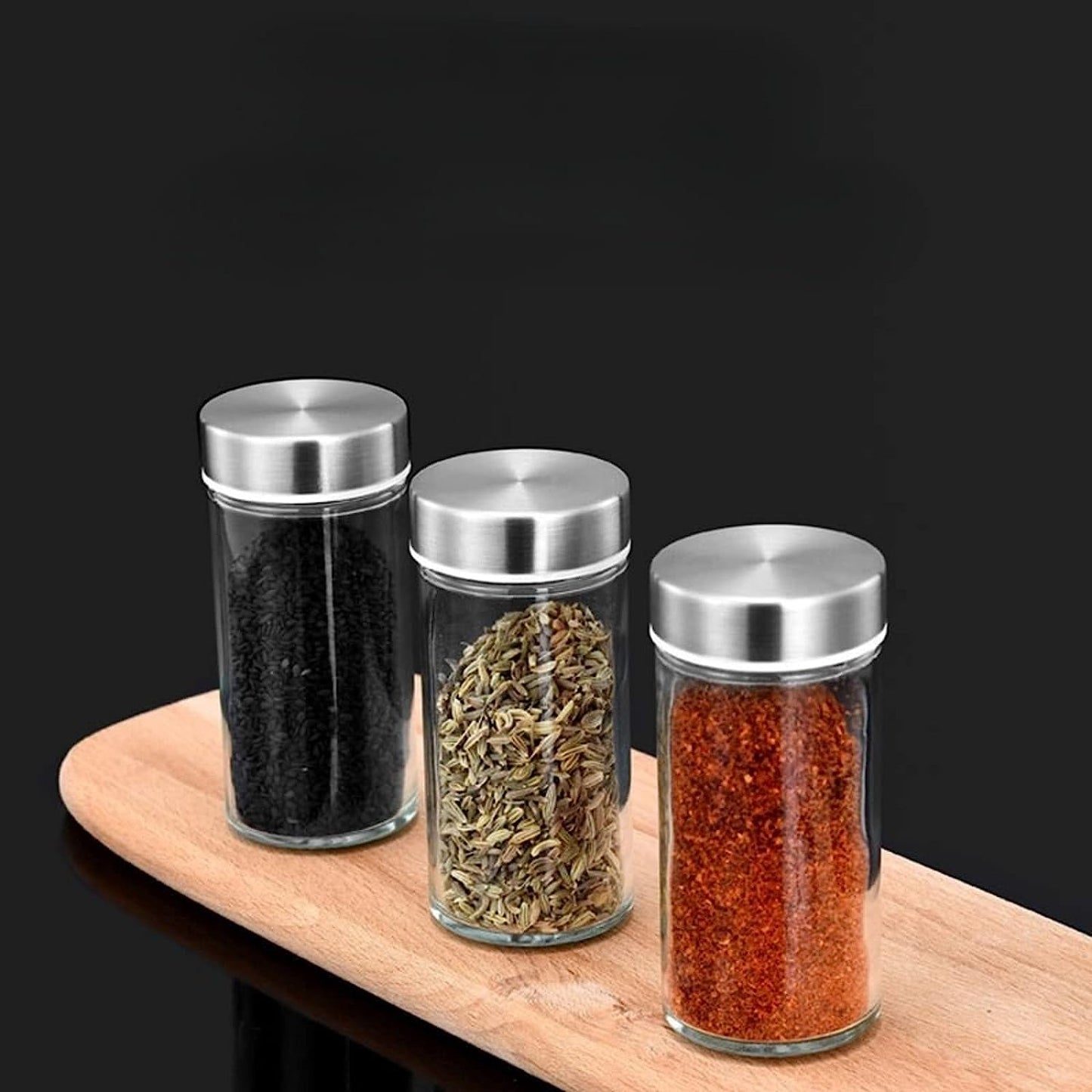 Spice Rack Organizer with 12 Empty Spice Jars for Cabinet Countertop spice Imitation Wood Portable seasoning Stainless Steel Storage Rack Stand Holder for Kitchen Hotel