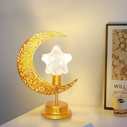 Clear Star Battery Operated Moon Shaped LED Light Warm White
