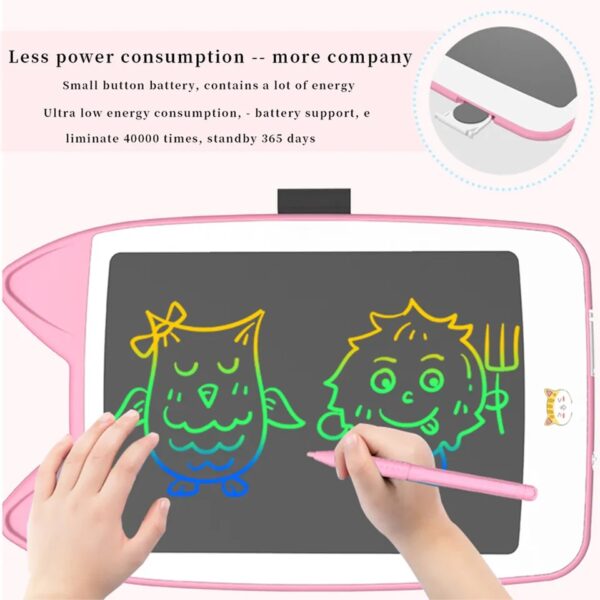 KA-1893 Kids Cat Ear Writing/Drawing Tablet With Stylus 10″