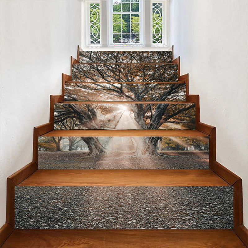 (or Multiple Rolls) Purple Dawn Tree Floor Stickers   Anti Scratch & Stain Resistant Self Adhesive Vinyl Wallpaper like Decals  No Residue Removal  Easy Peel & Stick For Kitchen  Bathroom  Living Room   Modern Home Decor In Purple  Green  Brown