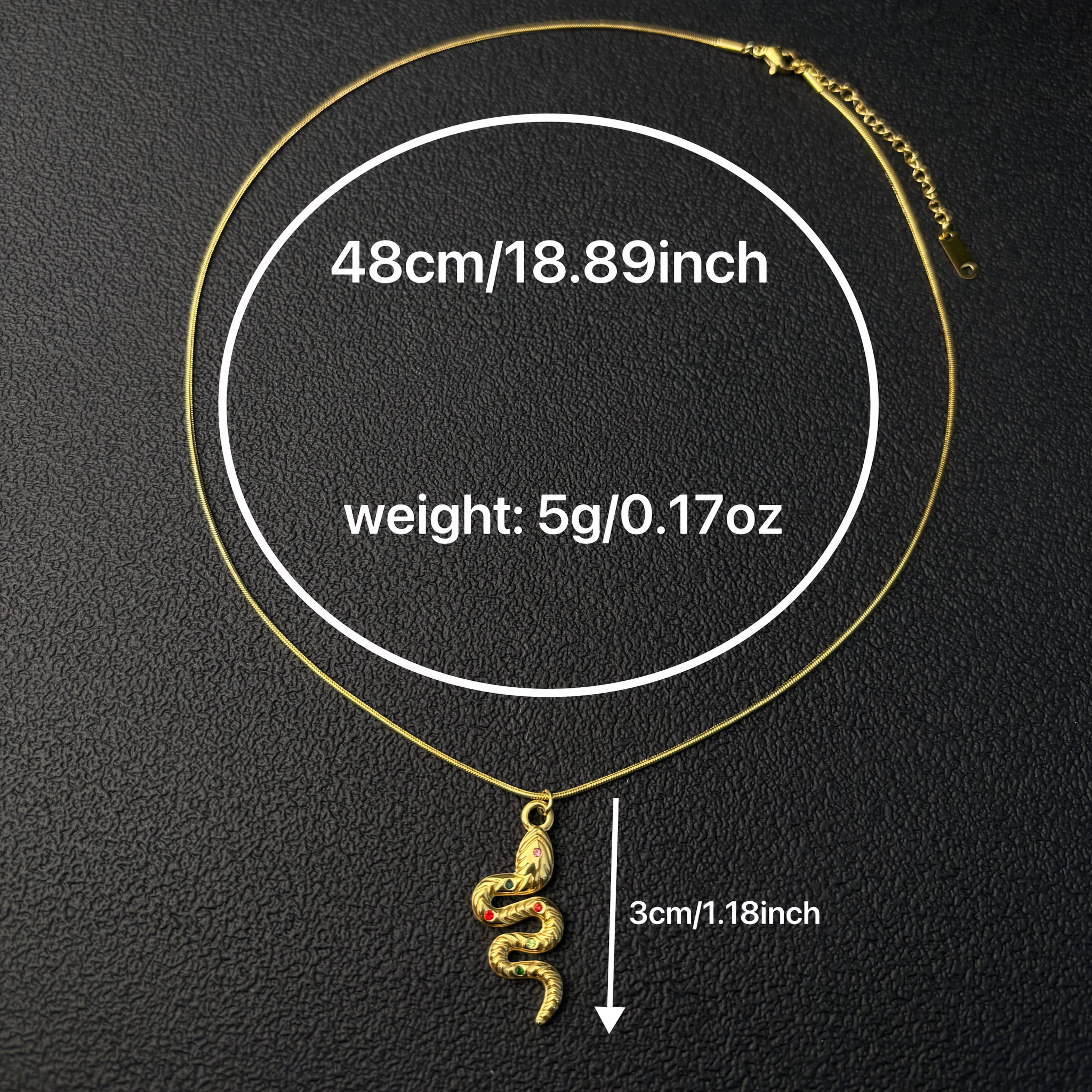 18K gold plated Plated 304 Stainless Steel Snake Pendant Necklace for   18K gold plated Snake Chain  Green & Red  like Eyes  Luxury Chinese Zodiac Jewelry Gift for Wife  Girlfriend (Valentine's/Christmas)  Year Round Wear  Durable Snake Scale  for Teenage